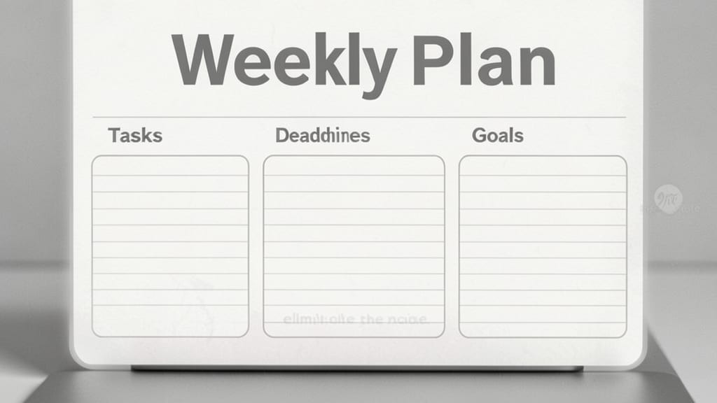 Minimalist Weekly Planner for Focused Workflows