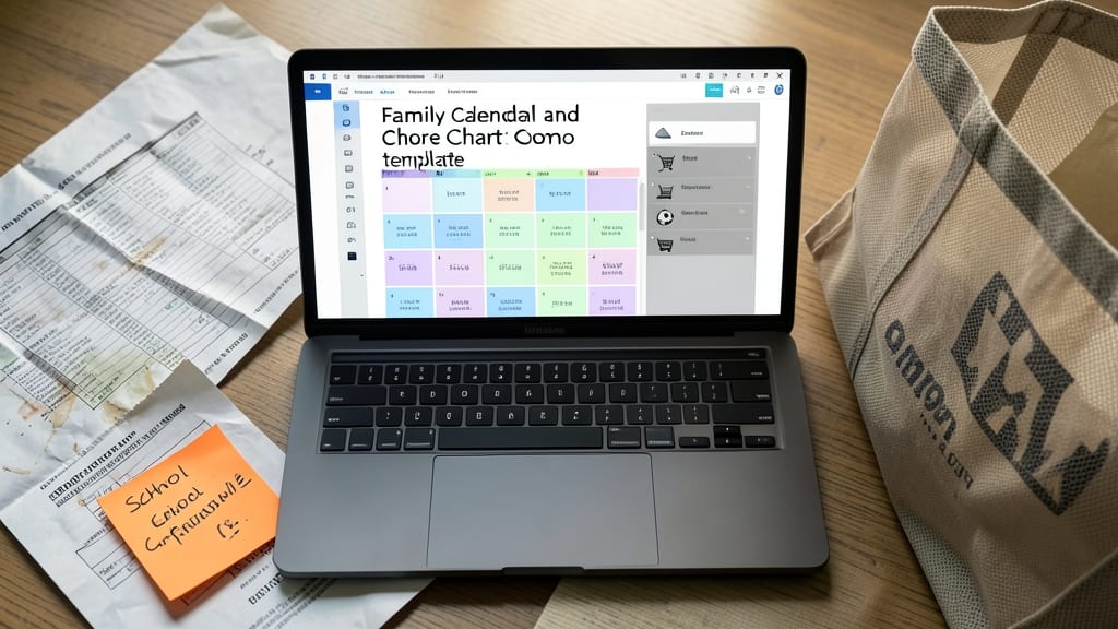 Family Calendar and Chore Chart Combo